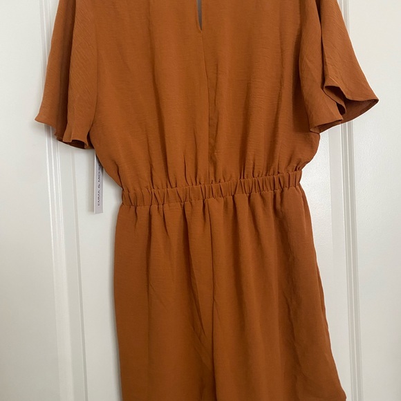 Rust Orange Wrap Romper - Picture 3 of 3